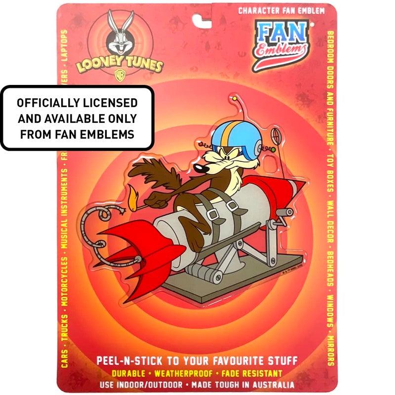 Fan Emblems Rocket Wile E. Coyote Car Decal, Classic Looney Tunes Character (Automotive Domed, Transparent, 5.63 x 6.34 x 0.10 inches) - Image 2